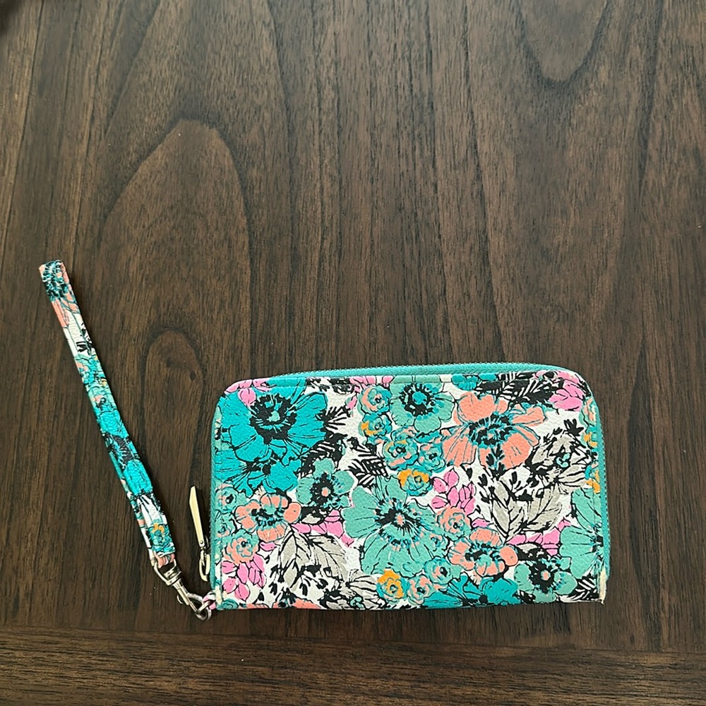 Floral blue wristlet